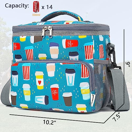 GYEUKHAM Insulated Lunch Bag for Adult/Women/Men, Reusable Large Lunch Box Cooler Soft Leakproof Tote, Thermal Meal Prep Lunch Pail with Adjustable Shoulder Strap for School/Travel/Office, Cup - color: Cup
