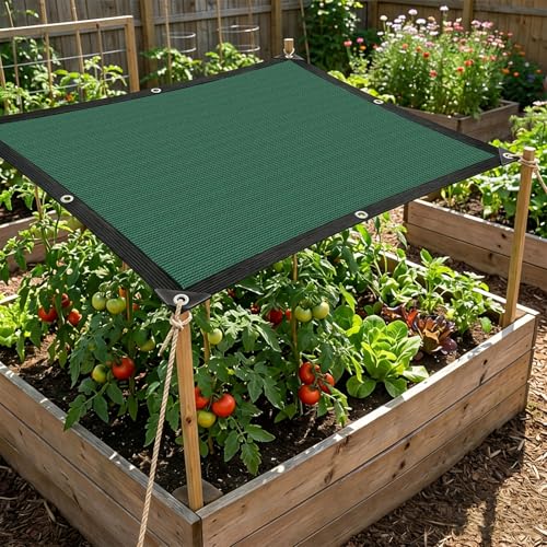 80% Shade Cloth,Chicken Coop Shade Cover, Sturdy Sunblock Mesh Tarp with Grommets for Patio Plants Greenhouse Kennel Porch Pergola Sun Protection Neting Cover - size: 6.5×6.5FT