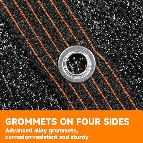 90% Shading Rate 20'x30' Black Shade Cloth,UV Resistant Durable Mesh Tarp with Grommets&Reinforced Edges, Shade Net Using for Plants Cover, Greenhouse, Dog Kennel, Patio, Chicken House - size: 20'x30'