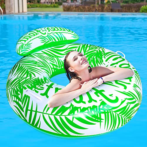 SUNSHINEMALL Inflatable Pool Floats Adult Swimming Rings Pool Floaties Accessories Lake Water Floats Beach Air Sofa Inflatable Lounge Chairs Rafts - color: Green