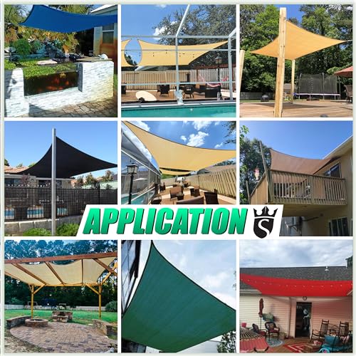 Royal Shade 12' x 13' Beige Rectangle Square Sun Shade Sail Order to Make RTAPR0814 Canopy, UPF50+ 95% UV Blockage, 200GSM Commercial Standard Heavy Duty, 3 Years Warranty (We Make Custom Size) - color: Beige, size: 12' x 13' Custom Size