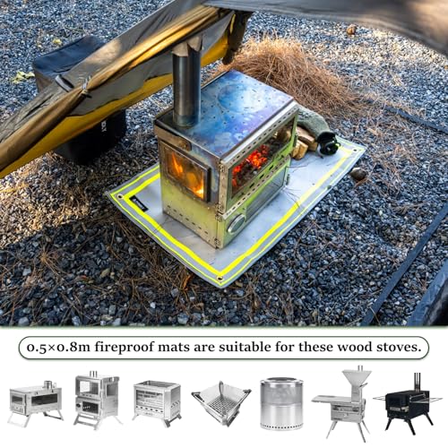 POMOLY Fire Pit Mat,Fireproof Mat Visible at Night-Great for Deck Fire Pit Base,Patio Fire Pits Pad for Outdoor Wood Burning, Wood Floor, Grass, Campsite, Lawn(31.5'' X20'') - size: Small