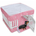 PJYuCien Dog Playpen Bottom Pad and Cover Fits for 36 Inch 4 Panels Exercise Pet Pen, Pink - style: Pink Bottom Cover Set, 36"Width, Pink ( Adhesive Tape Connections )