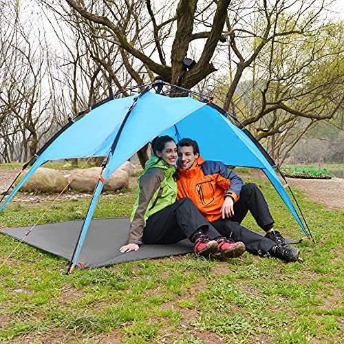 BISINNA Waterproof Camping Tarp Mutifunctional Tent Footprint, Groundsheet Picnic and Beach Mat with Carrying Storage Bag for Picnic, Hiking,Backpacking,Hammock - size: 4 Person(86.6''x92.5'')