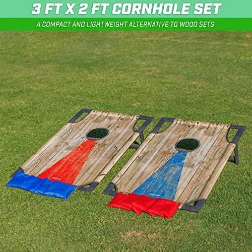 GoSports Portable Cornhole Game Sets – Premium Outdoor Lawn or Beach Toss Game - style: Rustic