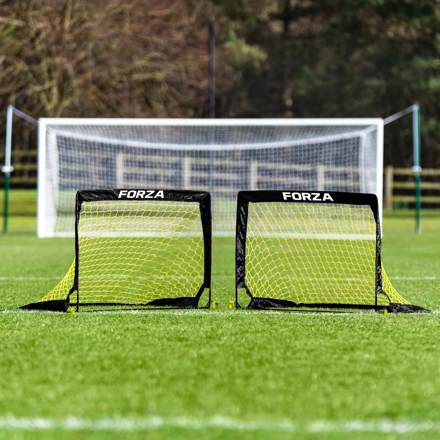 FORZA Square Pop-Up Soccer Goal [4 Sizes] | Portable Goal Posts for Kids Shooting Practice - Pop-Up in Minutes | Single or Pair of Goals - size: 3ft x 2.2ft, style: Pair