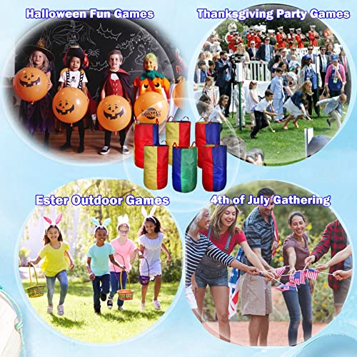 CWLAKON 6 Pack Potato Sack Race Bags for Kids Adults Family Outdoor Field Day Birthday Party Yard Backyard Camping Picnic Easter Fall Themed Thanksgiving Halloween Christmas 4th of July Party Games - size: Pack of 6 Oxford Cloth