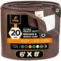 Xpose Safety 6' x 8' Ultra Heavy Duty Tarp - 20 Mil Waterproof Tarps for Camping, Outdoor Adventures & Tent Cover, UV Protection, Reinforced Corners, All-Weather Durability - size: 6' X 8'