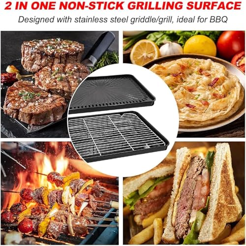 Portable Butane Stove - Compact Gas Grill Stove with Detachable Grate + Durable Carry Case | Dual Fuel Tabletop BBQ for Camping, Korean BBQ, Tailgating | Fast Stainless Steel Outdoor Cooker