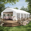 Party Tent 16x32 Canopy Heavy Duty, Waterproof Outdoor Event Tent with Removable Sidewalls & Roll-Up Door, Portable Carport for Wedding, BBQ, Camping, Birthday Party - size: 32x16ft