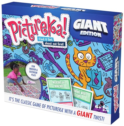 Spin Master Games, Pictureka. Giant Edition, Family Game for Indoor & Outdoor Fun with Big Oversized Board, for Family and Kids, 2-4 Players, Ages 6 & Up - style: Modern