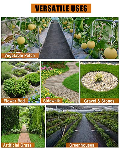 5oz Weed Barrier Landscape Fabric-Durable & Heavy Duty Weed Block Gardening Mat, Eco-Friendly & Convenient Design for Soil Stabilization, Landscaping, Weed Barrier(4ft x 100ft), Black