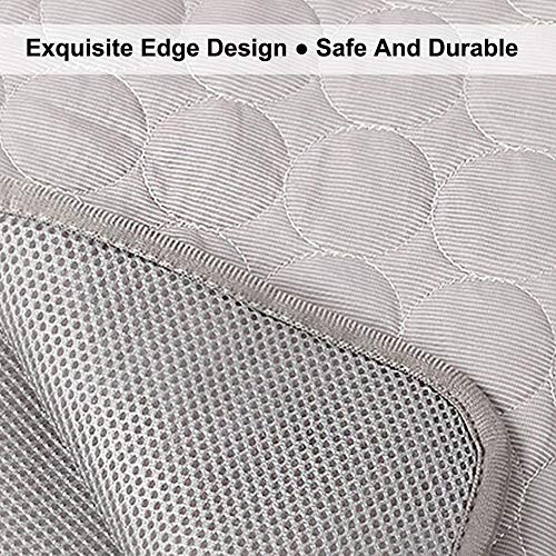 Coppthinktu Cooling Mat for Dogs Summer Dog Pad for Small Medium Large Dogs Cats, Pet Ice Silk Blankets Sleeping Mat, Outdoor Dog Self Cooling Crate Sleep Mats Washable Portable - color: Grey, size: XL 39.4" X 28.4"