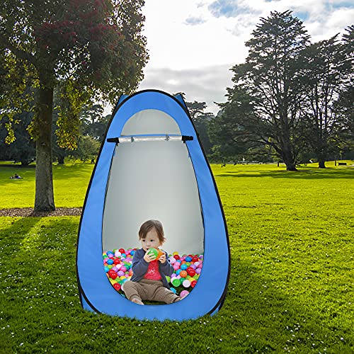 Pop Up Shower Changing Room Privacy Tent, Instant Portable Outdoor Shower Tent, Camp Toilet, Rain Shelter for Camping & Beach Lightweight & Sturdy, Easy Set Up, Foldable,with Carry Bag - style: Blue