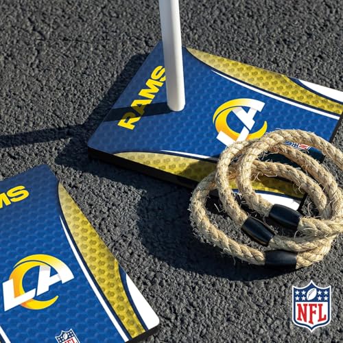 Solid Wood NFL Quoits Set with Direct Print HD Team Graphics – Tailgate Ring Toss Game – Great Gift for Any Football Fan! Ring Toss Family Outdoor Games for The Beach