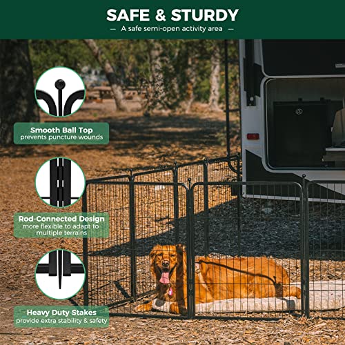 FXW Rollick Unleashed Dog Playpen for Indoor, Yard, RV Camping, 45 inch 16 Panels for Large Dogs│Patented - color: Black, size: 45"H
