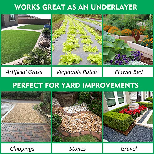 Premium 5oz Pro Weed Barrier Landscape Fabric Ground Cover Heavy Duty Commercial Anti-Weed Gardening Mat, 4ft x 100ft, Black - size: 4ftx100ft