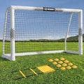 Soccer Goal for Backyard, Heavy Duty Soccer Net with Safety Foam Padded Metal Post, Durable Goals with Training Set Agility Ladder & 12 Cones for Youth & Adults Practice