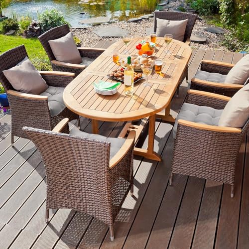 Vercraft 8 Pcs Outdoor Chair Cushions for Patio Furniture Wicker Chair Seat Cushion with Ties 18x18inch Square Water Resistant Tufted Seat Floor Pillows Dining Indoor(Gray) - color: Gray