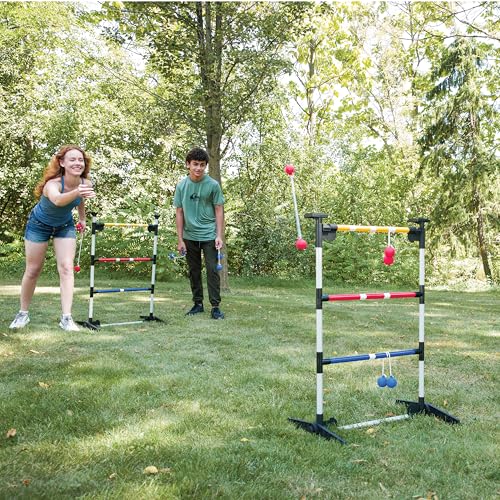 EastPoint 3-in-1 Tailgate Cornhole, Ladderball, Bottle Smash Combo Game - Blue - Versatile 3-in-1 Set for Outdoor Games - Portable Transport for Backyard