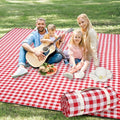 G GOOD GAIN Picnic Blankets Outdoor Extra Large - 80"x80" Portable Waterproof Picnic Blanket, Machine Washable 3-Layer Foldable Park Mat with Sandproof Backing for Grass, Hiking, Travel (Red) - color: Red