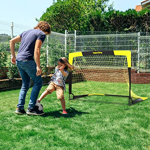 Happy Jump 7x5 FT & 5x3.6 FT Portable Soccer Goal for Youth Players Ages 6–14, Large-Frame Design Built for Long-Term Development, Easy Setup for Backyard, Park or School Training - style: 3x2.2 FT, 1 Pack