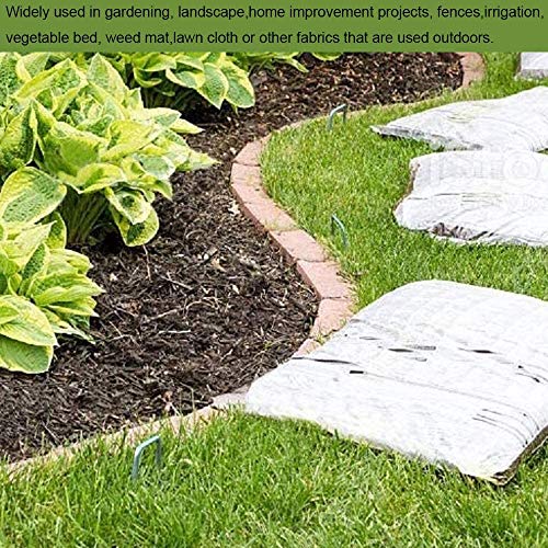 AAGUT 12 Inch 8 Gauge Landscape Staples 40 Pack Galvanized Garden Stakes Heavy Duty Sod Pins Fence Ground Stakes for Weed Barrier Fabric Ground Cover Dripper Irrigation Tubing Soaker - color: Silver, size: 12'' x 40Pcs-8Ga