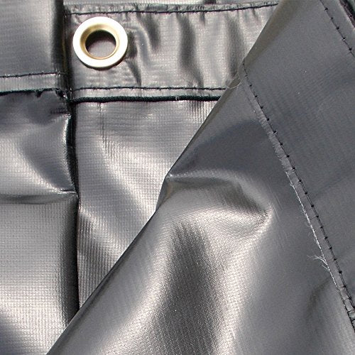 6 x 20 Heavy Duty Waterproof Vinyl Tarp, 16 Mil Gauge, Ideal for Truck, Equipment, Roof, Construction, Kennel, Hay, Camping - color: Black, size: 6x20