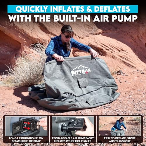 Pittman - Inflatable Furniture Set with Built in Pump for Outdoors & Indoors - Blow Up Couch Set has Heavy Duty Puncture Resistant Fabric for Inflatable Sectional Comfort & Durability if Camping - size: Complete Set