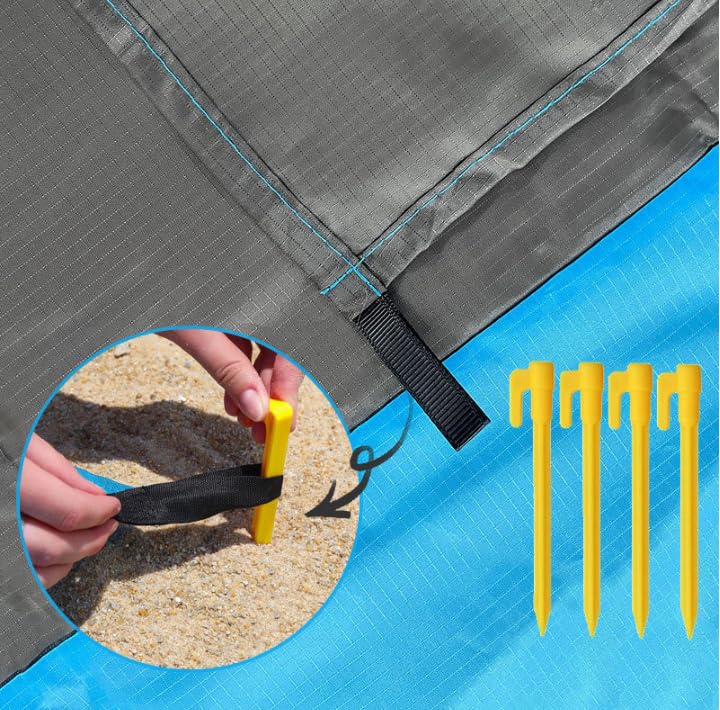 Beach Blanket Sandproof Waterproof 79" x 83", Extra Large Beach Mat, Sand Free Quick Drying Camping Blanket, Lightweight Foldable Beach Essentials for Outdoor, Picnic & Travel - size: 79x83 Inches