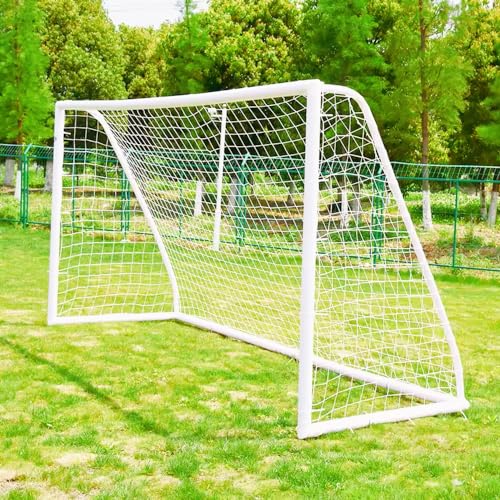 KATARUS Soccer Goal 12x6FT/10x6.5FT/8x6FT/8x5FT/6x4FT Outdoor Soccer Net Goals for Backyard with Weatherproof UPVC Frame & Ground Stakes Portable PVC Soccer Goal Post for Adults & Youth Training - size: 10FTx6.5FT