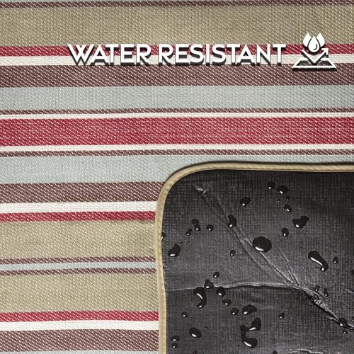CARSTENS, INC. Easy Pack Water Resistant Sandproof Woven Picnic Blanket, Lightweight Foldable Outdoor Camping Beach Mat, Large 60"x80", Meadow Stripe - color: Meadow Stripe