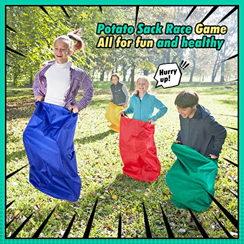 Redllo 4 Pack Potato Sack Race Bags for Family Outdoor Field Day Birthday Party Yard Backyard Camping Picnic Easter Fall Themed Thanksgiving Halloween 4th of July Party Games - color: 4pcs