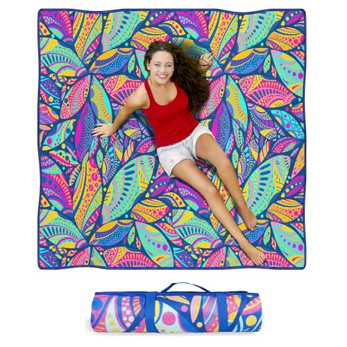 Waterproof Picnic Blankets Foldable & Portable 80''x80'' Boho Picnic Mat for Outdoors, Large Washable Picnic Blanket for Travel Camping Beach, Park Grass Picnic Blanket Accessories for Adults - color: Picnic Mat 04, size: 80" x 80"