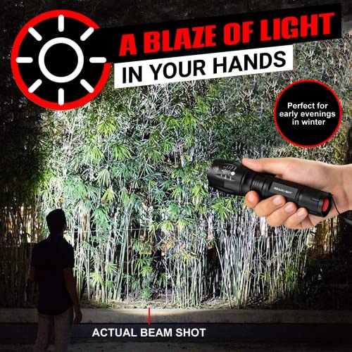 LED Flashlight High Lumens, Mini Tactical LED Flashlight 2 Pack, 5 Modes Zoomable Beam, Battery Powered (Batteries Not Included) for Camping, Hunting, Home & Emergency, Compact Small LED Flashlight - color: 2 Pack, (Batteries Not Included)