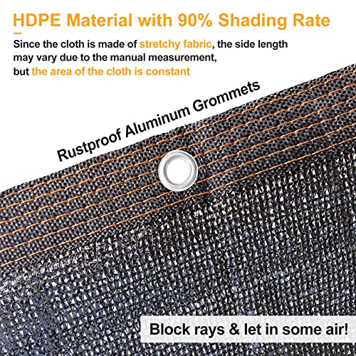 UCINNOVATE 10x10 FT Sunblock Mesh Shade, 90% Sun Shade Cloth Fabric Plants Shade Screen Netting with Grommets, Durable Sunshade UV Resistant Fabric for Pergola Patio Lawn Garden Deck or Dog Kennel - color: 90% Shading Rate, size: 10X10FT