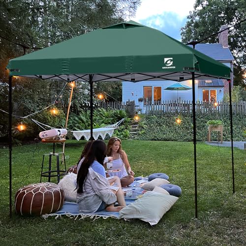 10x10 Pop Up Canopy Replacement Top Cover with Air Vent for Straight Leg Canopy Tent, Waterproof for Outdoor Garden Patio Camping Sun Shade(Frame NOT INCUDE) (Green) - color: Green