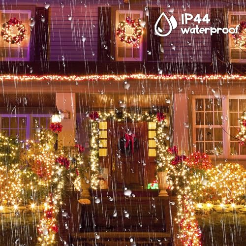 weillsnow 164Ft 500 LED Christmas Lights, Waterproof 8 Twinkle with Memory Functions Christmas Tree Lights for Indoor Outdoor Christmas Tree Garden Decoration (Warm White) - color: Warm White, size: 164FT