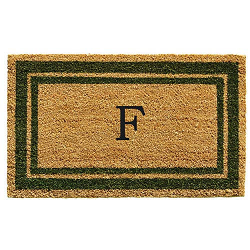 Calloway Mills 153042436F Sage Green Border 24" x 36" Monogram Doormat, (Letter F) - color: Letter F, size: 2' x 3' (Rectangular)