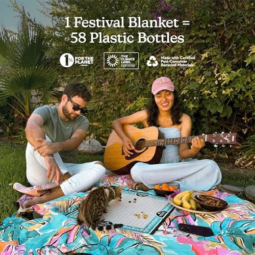 Nomadix Festival Blanket - Perfect for Picnics, Camping, & Lawn Seating - Plush Top & Water Resistant Base - Made with Post Consumer Recycled Materials - Jungle - 60x72 - color: Jungle
