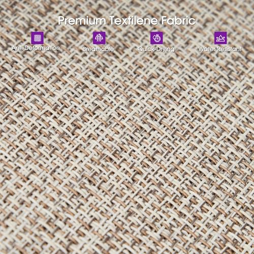 PURPLE LEAF Outdoor Chaise Lounge Chair Set of 3 Patio Pool Lounger Aluminum Chairs with Side Table and Wheels Adjustable Tanning Recliner with Armrests for Outside Backyard Deck Beach, Ivory Granite - color: Ivory Granite, size: Standard Upgrade