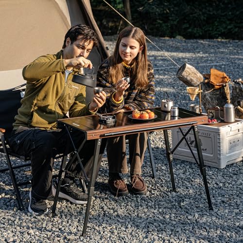 Naturehike Upgraded IGT Camping Table, Height Adjustable IGT Cook System, Folding Portable Camp Table for Outdoor Picnic Car RV Trip Patio Backyard BBQ - style: Upgraded