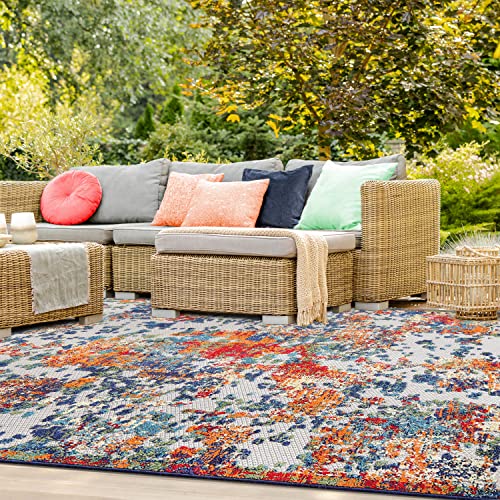 Superior Indoor/Outdoor Area Rug Perfect for Patio, Bedroom, Kitchen, Laundry Room, Entryway, Office, Playroom, Carpet Cover, Modern Contemporary Abstract Splatter, Kalina Collection, 3' x 5', Cream - color: Kalina - Cream, size: 3' x 5' (Rectangular)