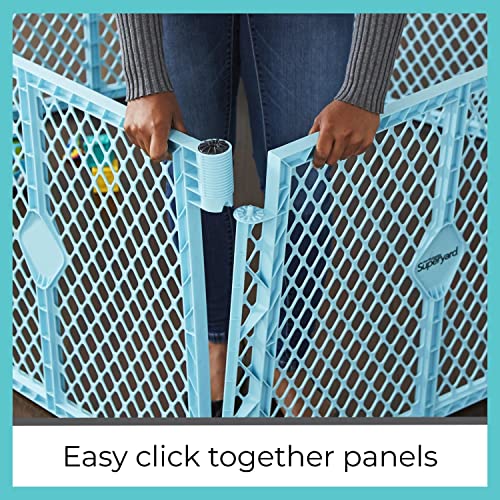 Toddleroo by North States - Superyard 2-Panel Extension: 65.5 Inch Play Yard Extension - Works with Superyard Playpens - Aqua - color: Aqua, size: 65.5 Inch