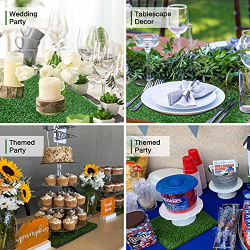 XLX TURF 6 Pack Artificial Grass Placemats for Golf Party Decorations - 12"x18" Fake Grass Mats for Crafts Football Table Centerpiece, Realistic Synthetic Pet Dog Turf Patch - size: 12"x18", Set of 6