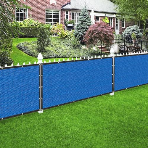 Houssity Blue 6' x 1' Fence Privacy Screen Cover Panel Shade Cloth Fabric for Chain Link Fence Patio Pool Driveway Walkway Construction Project Playground Outdoor Events - color: Blue, size: 6' x 1'