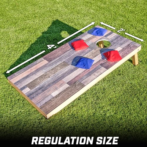 GoSports 4 x 2 ft Regulation Size Wood Cornhole Boards - 10 Vintage Wood Designs (Choose Your Style) - color: Scrapwood