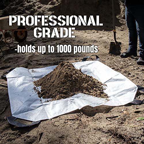 5' x 5' Heavy-Duty Utility Tarp with Reinforced Handles – Waterproof, UV-Resistant Poly-Woven Cover – Ideal for Yard Work, Home, Garden, Construction, Camping & Trailers - size: 5x5
