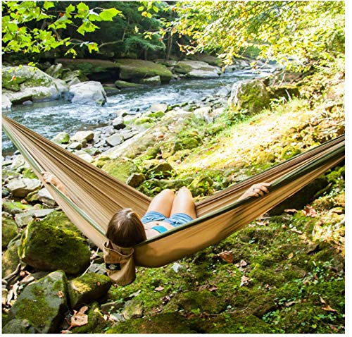 Legit 2 Person Camping Hammock - Double Tree Hammock - Portable & Heavy Duty - Perfect for Outdoor & Travel - color: Red/Grey