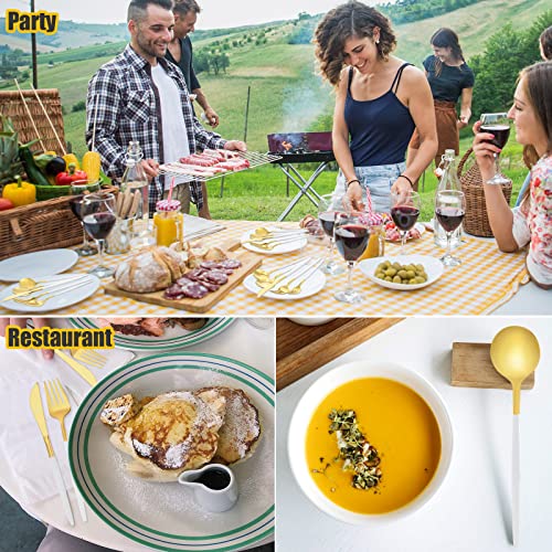60 Pieces Stainless Steel Tableware Set Silverware Set Flatware Cutlery Utensils Spoon Fork Knives Service for 12 for Home Restaurant Apartment and Kitchens(White Gold) - color: White Gold